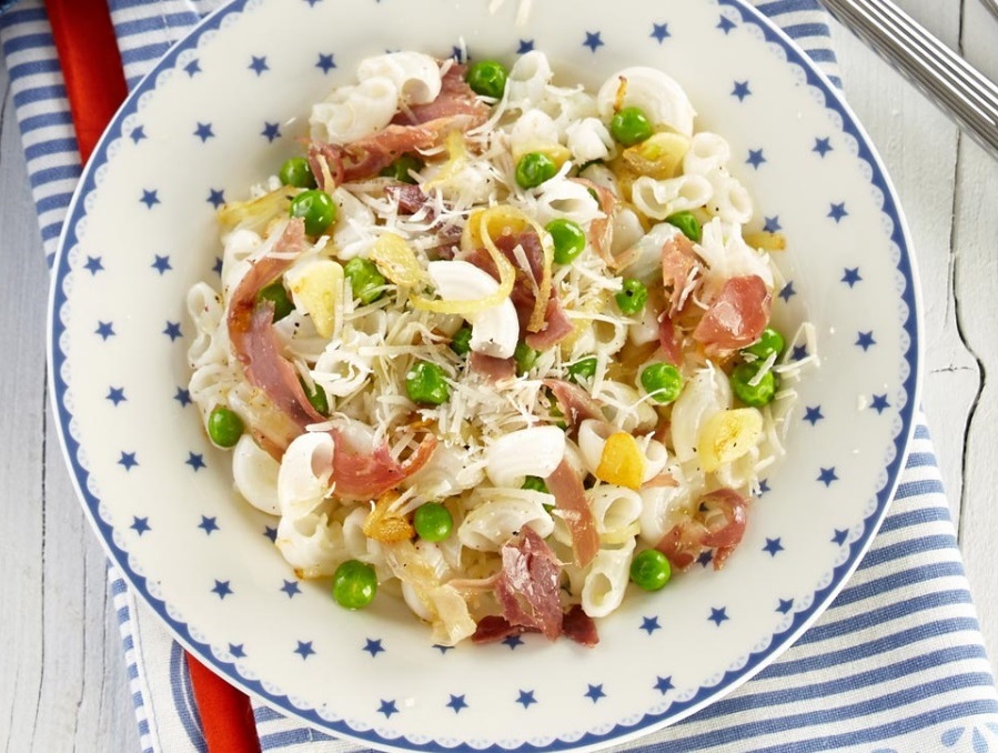 rice pasta Risolino recipe - MACARONI CON PROSCIUTTO
